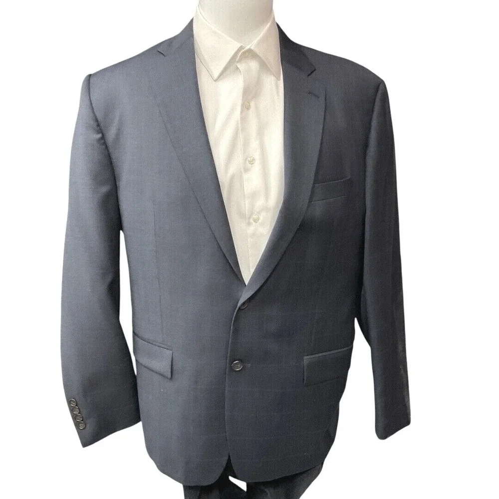 Lauren Ralph Lauren Plaid Sport Coat Blazer Jacket Size 44R Blue‎ Career Formal